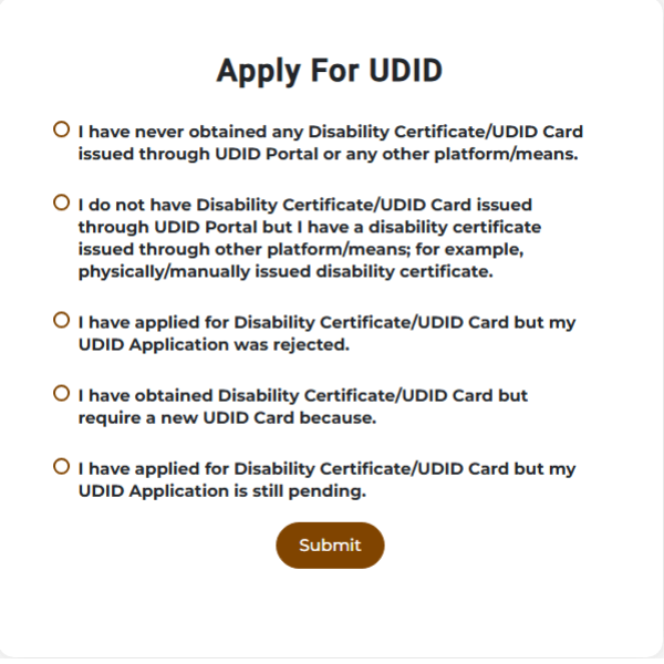 UDID Card Apply Online